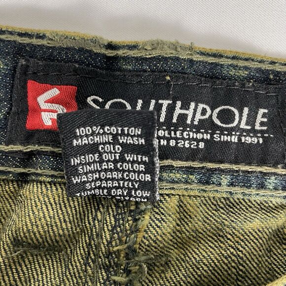Southpole Mens Slim Straight Ripped and Repaired Denim With Biker Detail 36x30 - Picture 5 of 5